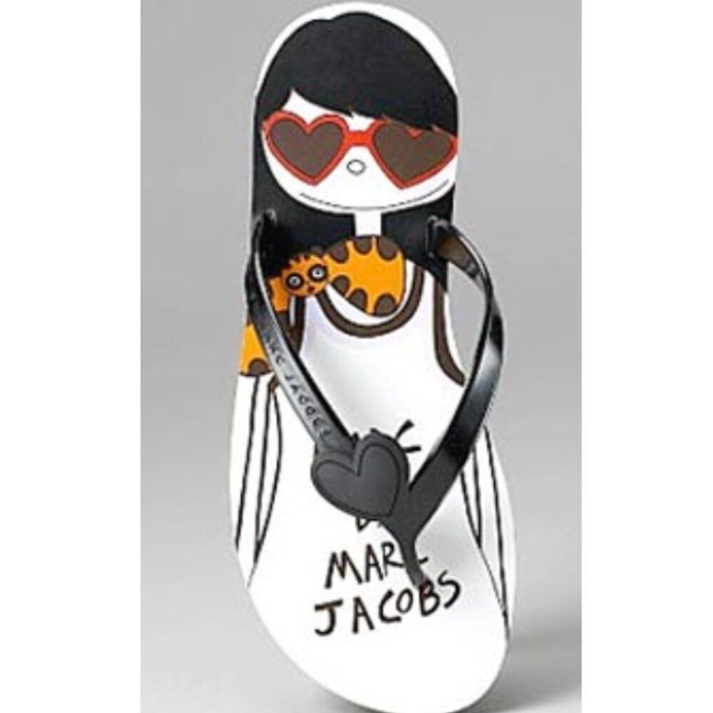 Marc by Marc Jacobs Black Heart-Accent Flip Flop Sandal